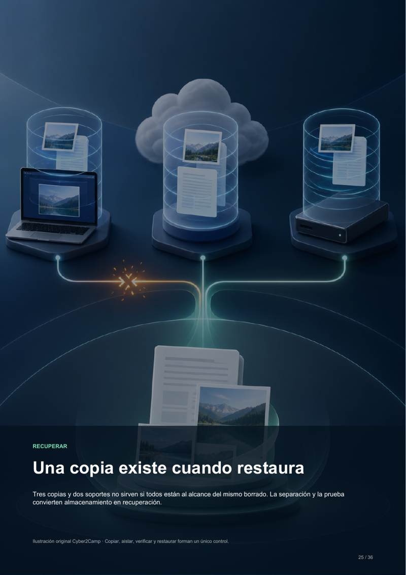 Vista previa de la sección sobre copias de seguridad